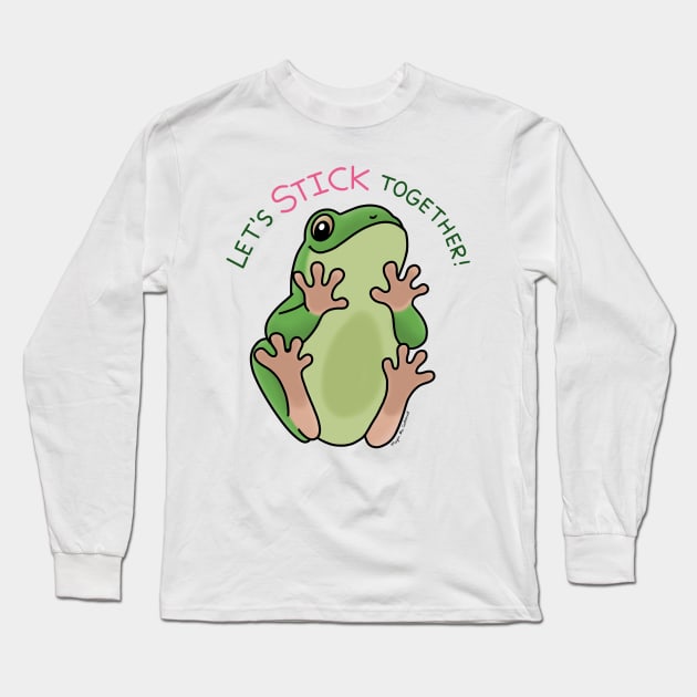 Stick Together Frog Long Sleeve T-Shirt by MeganCartoonist